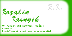 rozalia kasnyik business card